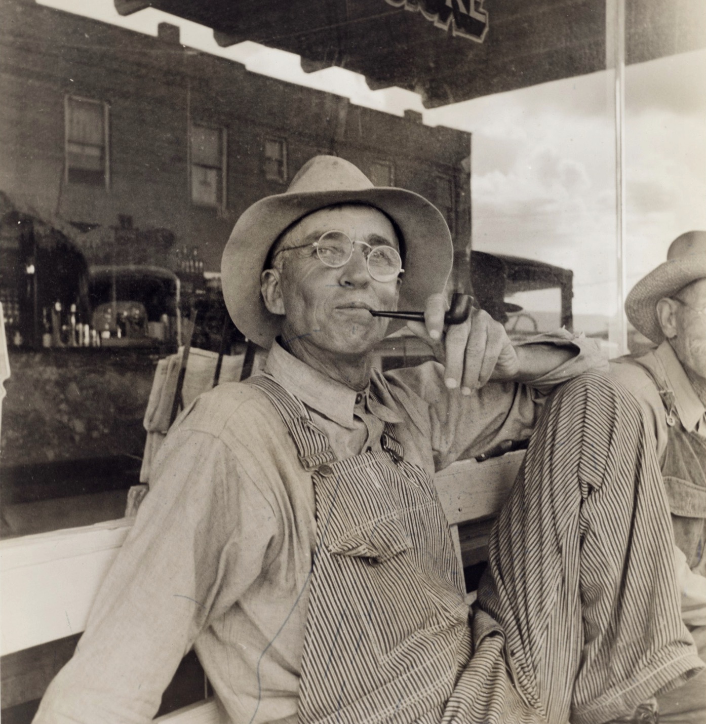 "Dust bowl farmers of west Texas in town", photograph taken by Dorothea Lange in Anton, Texas 